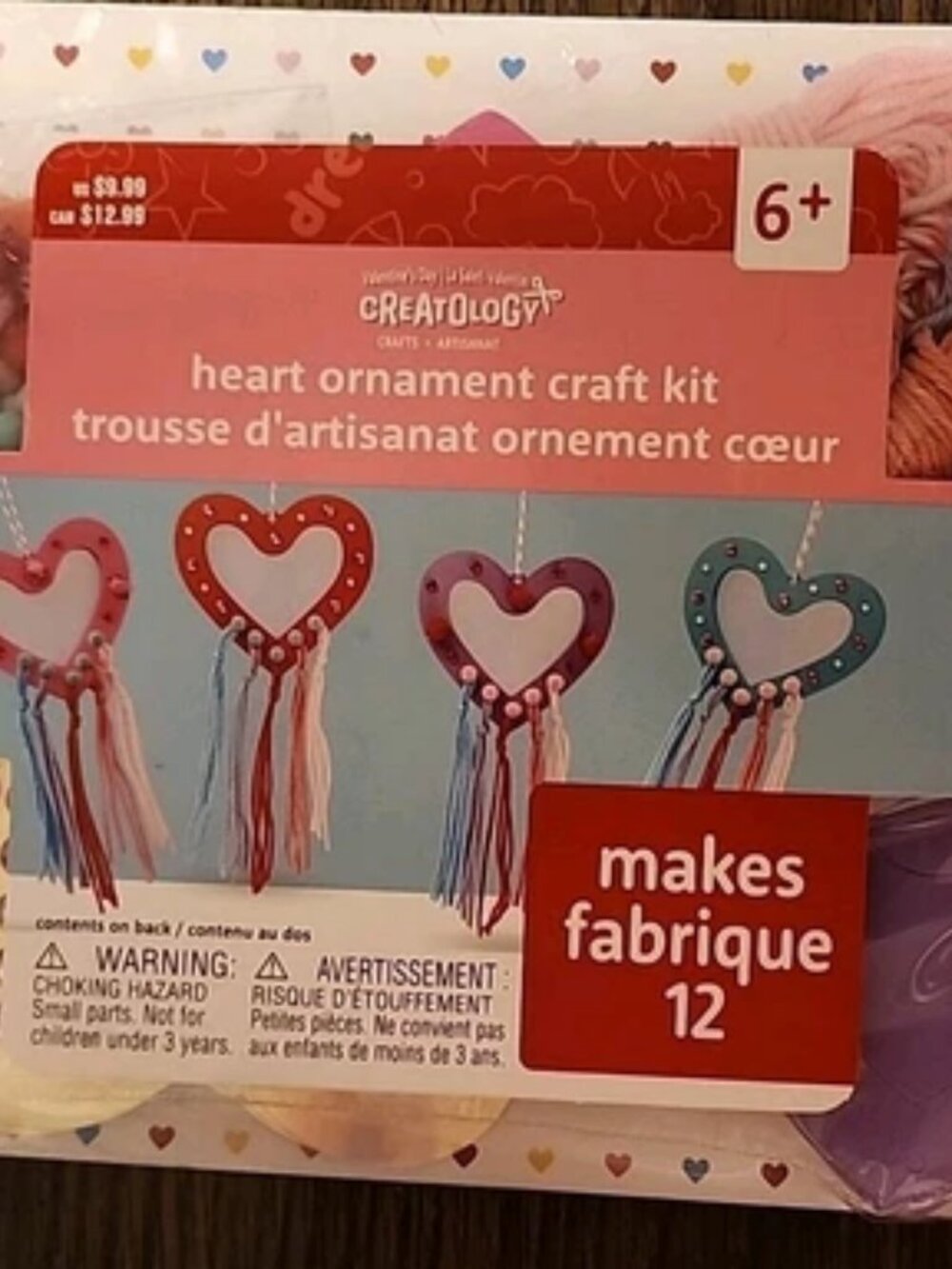 Heart Orniment Valentine's Day Kid Craft Kit New By Creatology